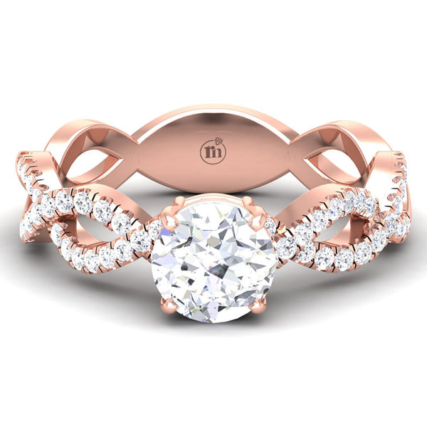 Rose Gold Engagement Ring CZ8414 Available Platinum White Yellow Gold